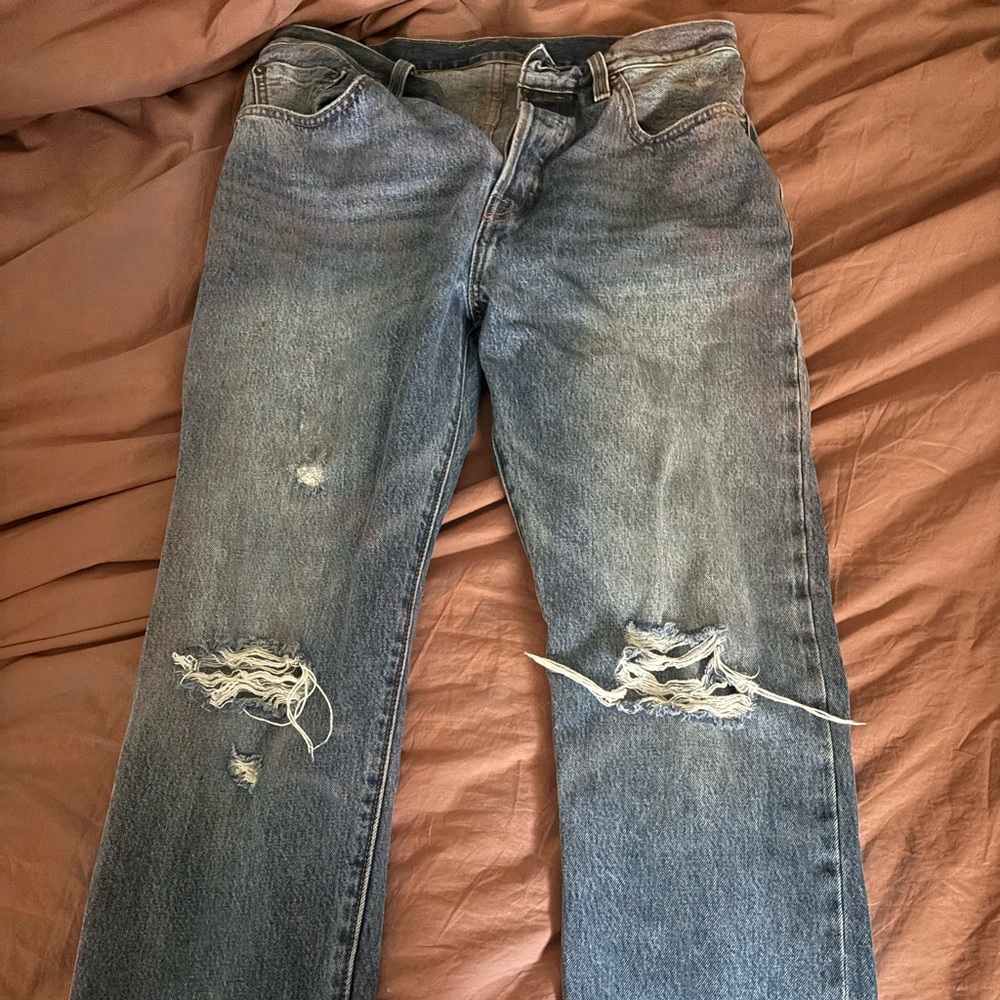 Levi's Women's Straight Blue Distressed Jeans